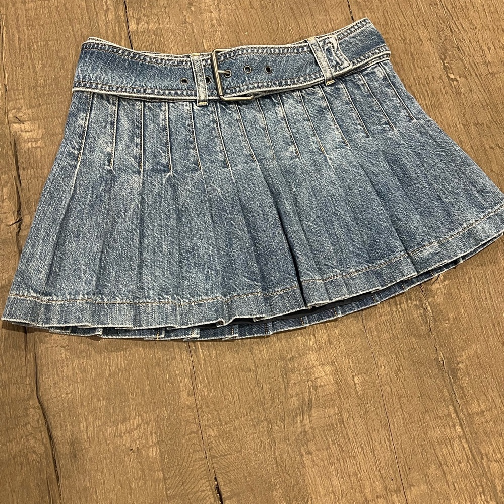 Alice + Olivia Blue Denim Mini Skirt